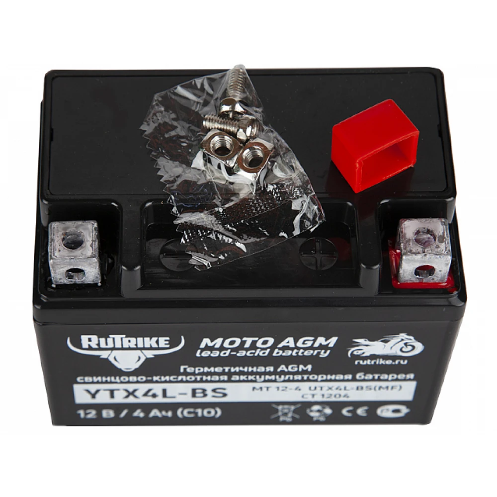 Тяговый стартерный аккумулятор Rutrike YTX4L-BS (12V/4Ah) (UTX4L-BS, CT 1204, MT 12-4) 3